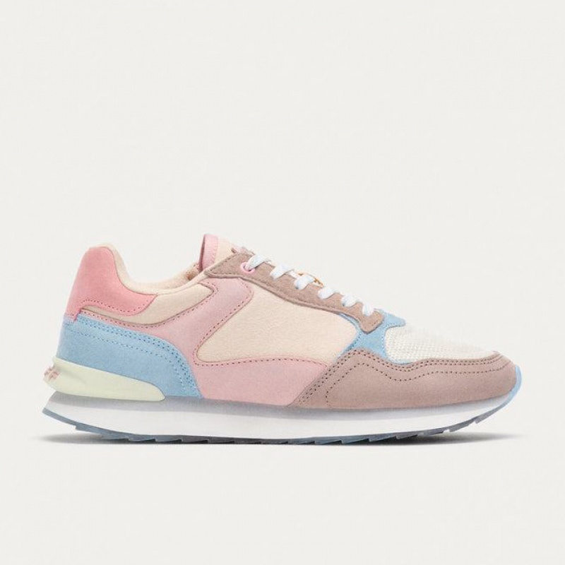 HOFF CITY BARCELONA Sneakers Dam Rosa Blå Vita | QNJV-69235