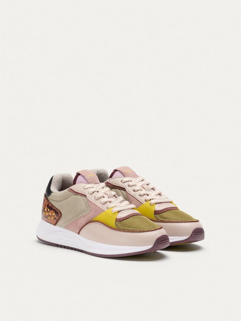 HOFF DISTRICT BOURBON Sneakers Dam Rosa Gula Grå | VQFM-85426