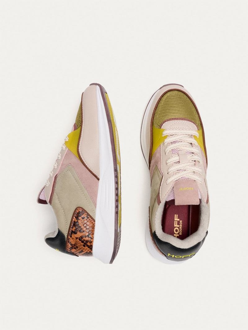 HOFF DISTRICT BOURBON Sneakers Dam Rosa Gula Grå | VQFM-85426