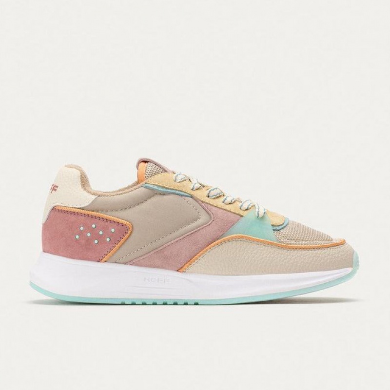 HOFF DISTRICT CARNABY Sneakers Dam Beige Rosa Gula | PRUQ-48251